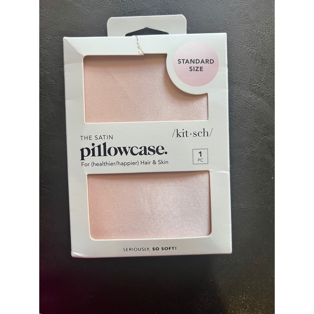 Kitsch The Satin Pillowcase Standard‎ Size Blush For Healthier Hair Skin Pnk